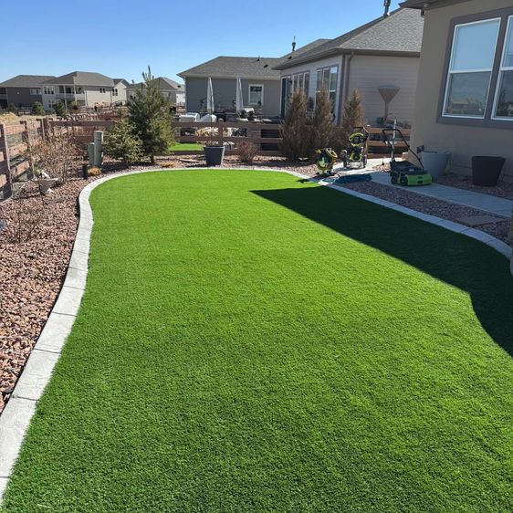 Sparkling clean artificial turf after cleaning in Colorado Springs, CO