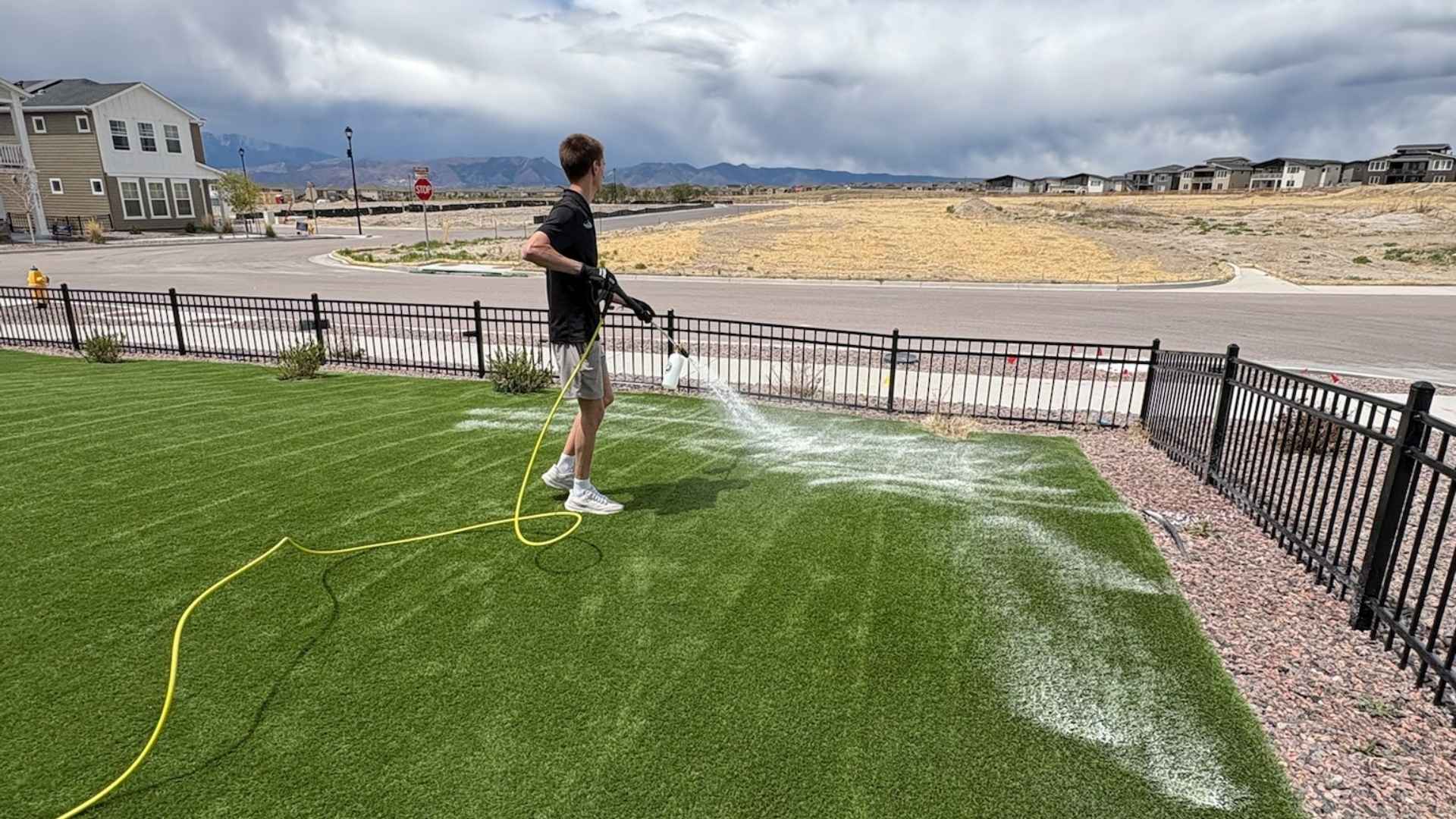 Peak Turf Solutions prepping artificial turf in Colorado Springs for winter