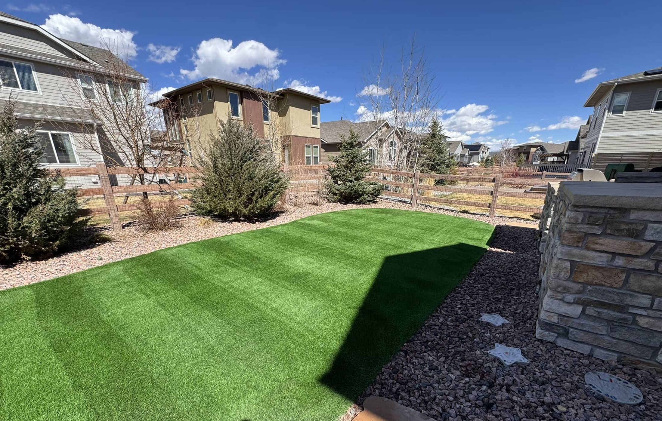 Freshly cleaned artificial turf in Colorado Springs